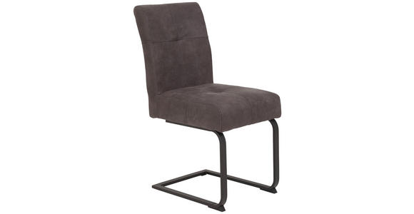 SCHWINGSTUHL in Mikrofaser - Dunkelgrau/Anthrazit, Trend, Textil/Metall (43/91/65cm) - Carryhome