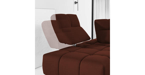 ECKSOFA in Struktur Rostfarben 233/313 cm - Rostfarben/Schwarz, Design, Kunststoff/Textil (233/313cm) - Emilio Belluti