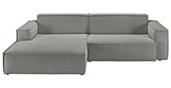 ECKSOFA Grau Feincord  - Schwarz/Grau, KONVENTIONELL, Kunststoff/Textil (168/276cm) - Hom`in