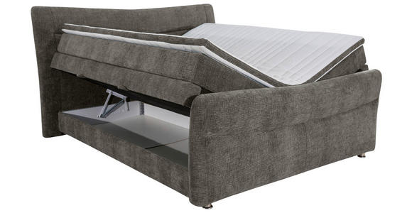 BOXSPRINGBETT 180/200 cm  in Grau  - Chromfarben/Grau, KONVENTIONELL, Textil/Metall (180/200cm) - Esposa