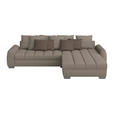 ECKSOFA Taupe Webstoff  - Taupe/Chromfarben, Design, Kunststoff/Textil (320/226cm) - Carryhome