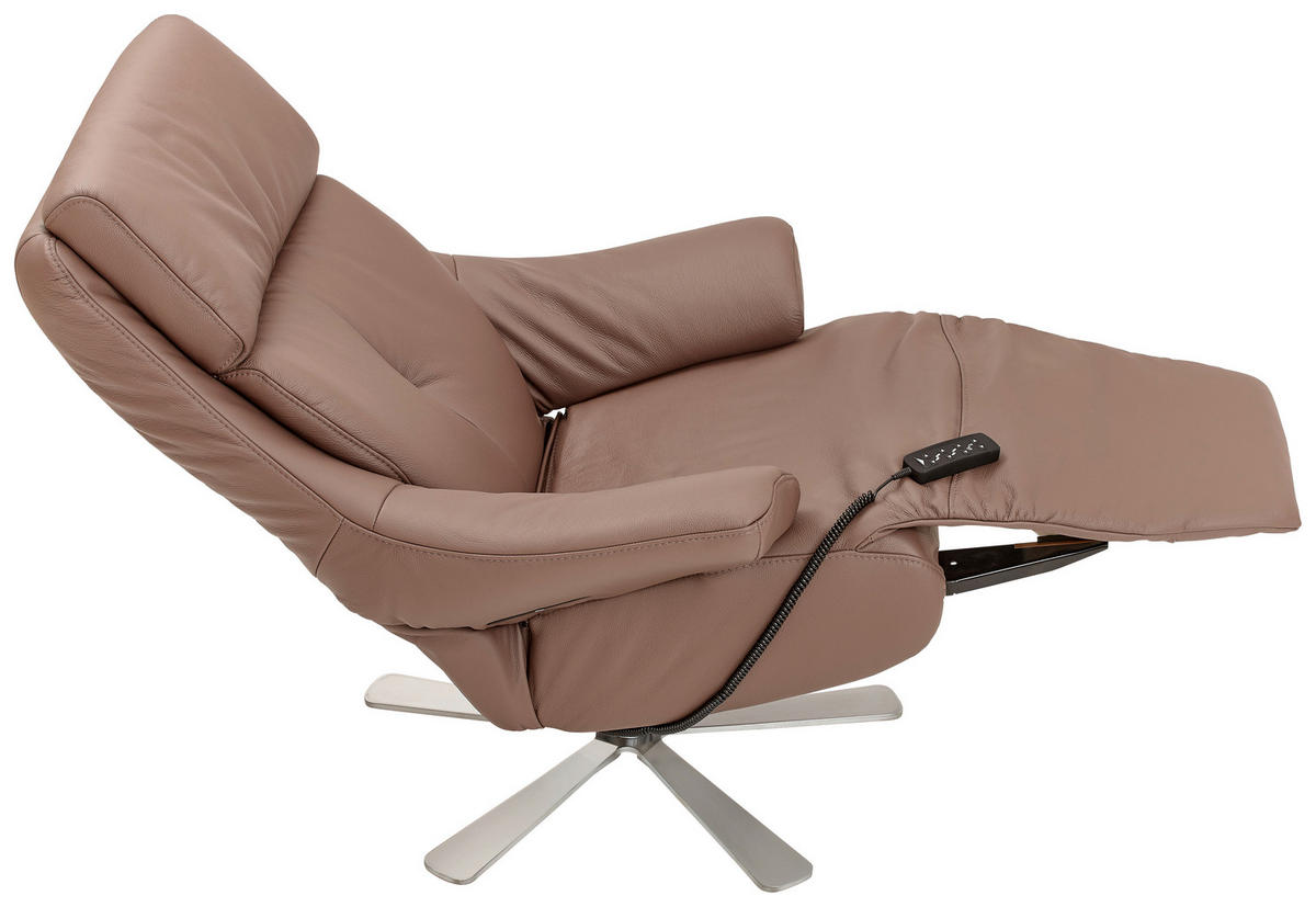 RELAXSESSEL Echtleder Relaxfunktion, Kopfteilverstellung, Fußteilverstellung    - Braun, KONVENTIONELL, Leder/Metall (84/116/88cm) - Himolla Komfortklass