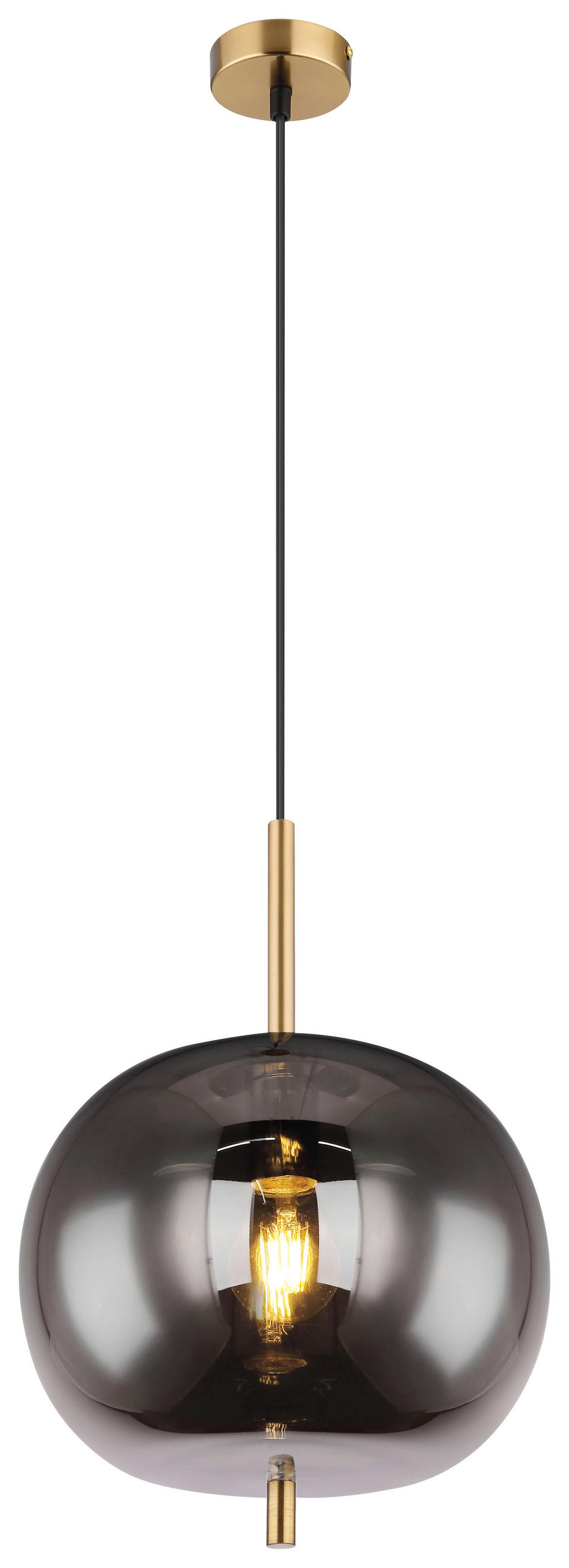 ZÁVESNÉ SVIETIDLO, 30/120 cm  - mosadzná, Design, kov/sklo (30/120cm) - Globo