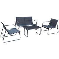 ZAHRADNÍ SADA 4dílné, kov, plast, sklo - černá/antracitová, Moderní, kov/plast - Acamp