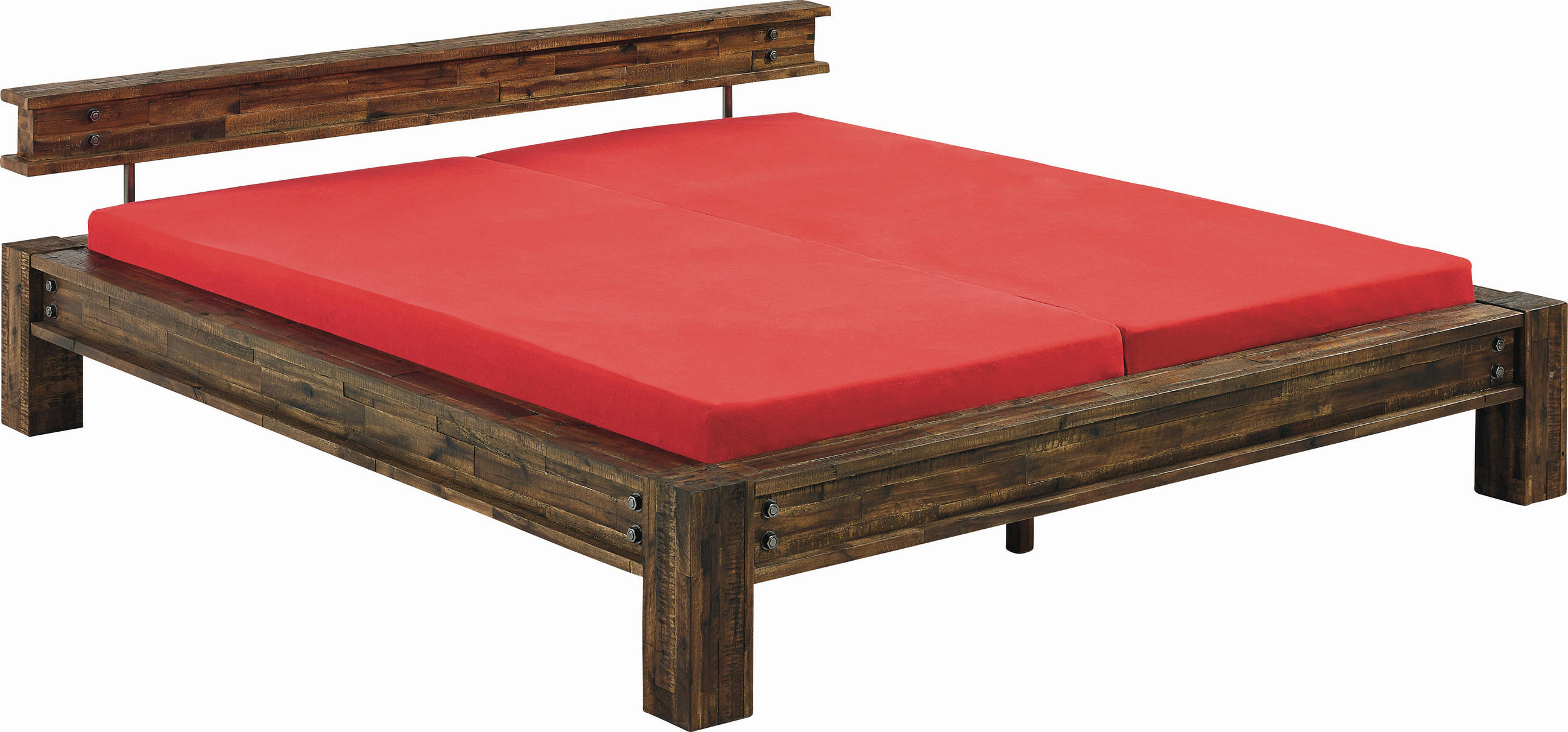 BALKENBETT 180/200 cm,  in Akaziefarben,  - Akaziefarben, Design, Holz (180/200cm) - Hasena