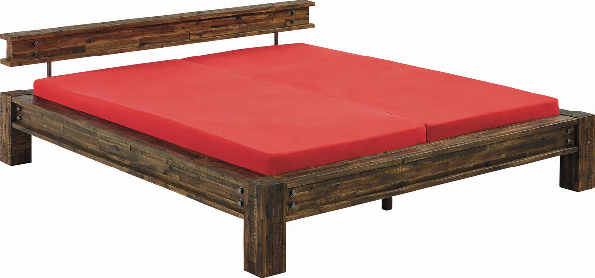 BALKENBETT 180/200 cm,  in Akaziefarben,  - Akaziefarben, Design, Holz (180/200cm) - Hasena