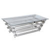 COUCHTISCH Sicherheitsglas, Klarglas 130/70/45 cm rechteckig Klar, Silberfarben  - Klar/Silberfarben, Design, Glas/Metall (130/70/45cm) - Livetastic