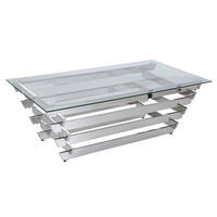 COUCHTISCH Sicherheitsglas, Klarglas 130/70/45 cm rechteckig Klar, Silberfarben  - Klar/Silberfarben, Design, Glas/Metall (130/70/45cm) - Livetastic