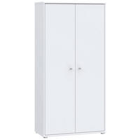 DREHTÜRENSCHRANK Weiss  - Weiss/Alufarben, Design, Holzwerkstoff (73,7/149,5/34,8cm)