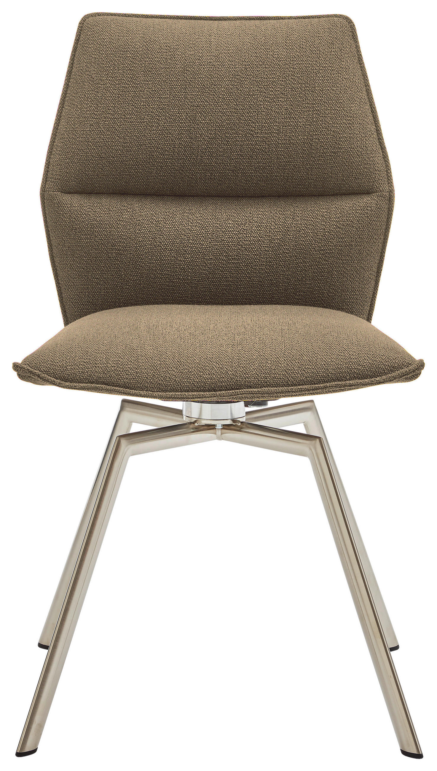 STUHL Edelstahlfarben, Fango  - Edelstahlfarben/Fango, Design, Textil/Metall (49/86/60cm) - Venjakob