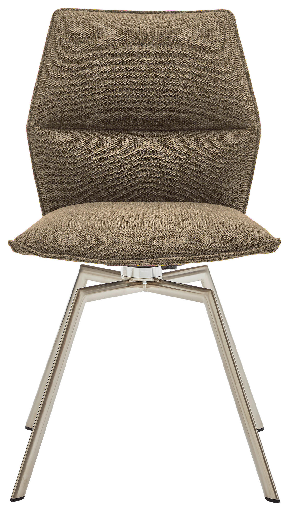 STUHL Edelstahlfarben, Fango  - Edelstahlfarben/Fango, Design, Textil/Metall (49/86/60cm) - Venjakob