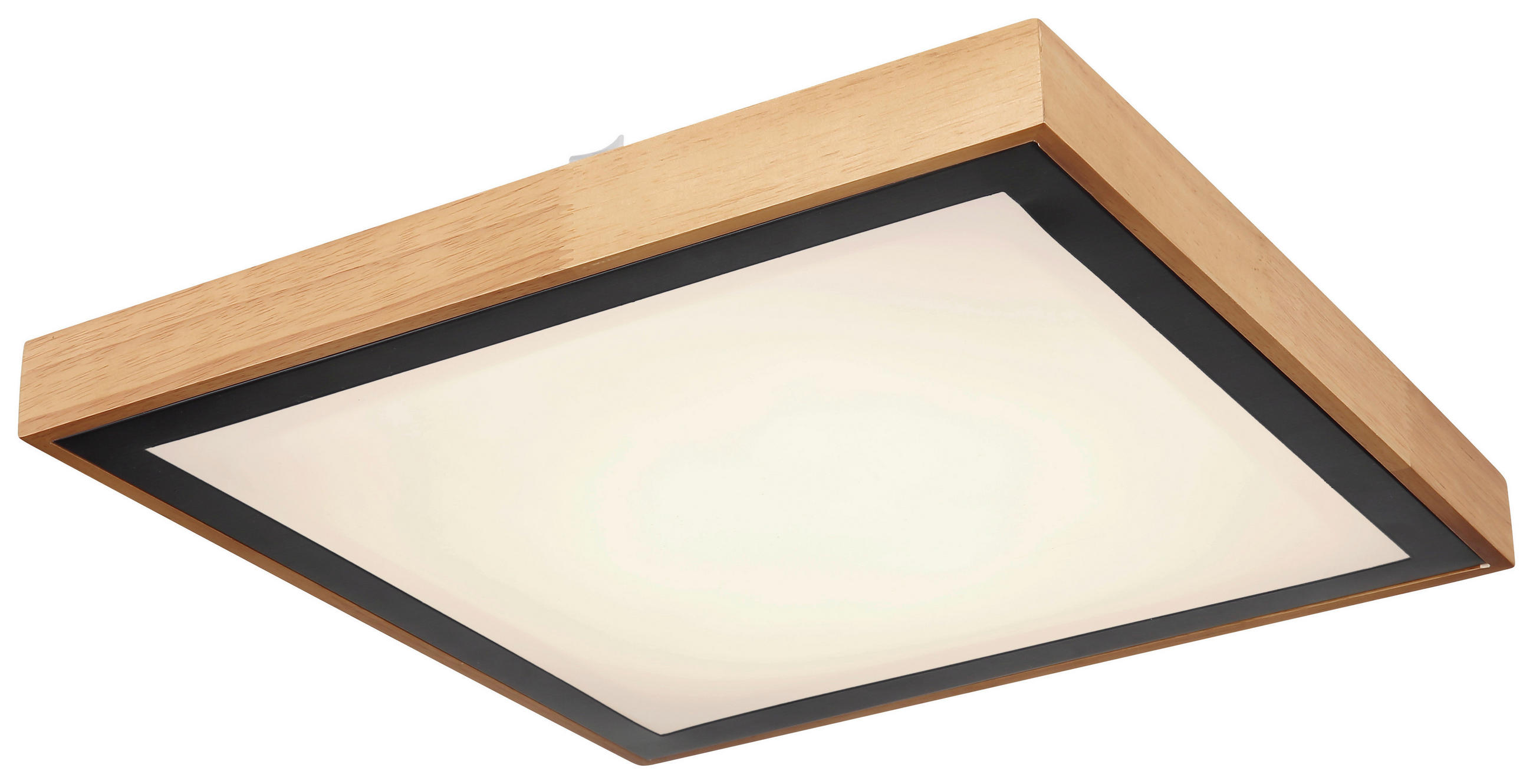 DECKENLEUCHTE 39/39/9 cm   - Schwarz/Braun, Design, Holz/Kunststoff (39/39/9cm) - Novel