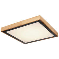 DECKENLEUCHTE 39/39/9 cm   - Schwarz/Braun, Design, Holz/Kunststoff (39/39/9cm) - Novel