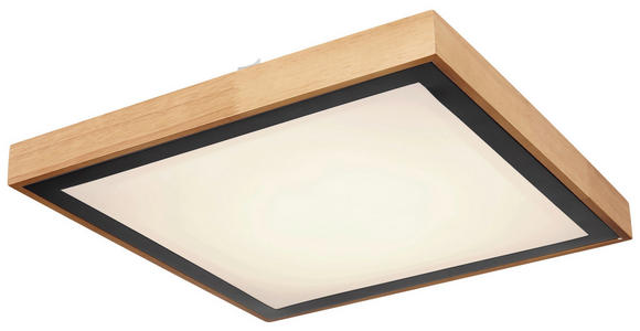 DECKENLEUCHTE 39/39/9 cm  - Schwarz/Braun, Design, Holz/Kunststoff (39/39/9cm) - Novel