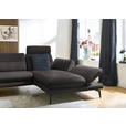 ECKSOFA in Echtleder Grau  308/195 cm  - Schwarz/Grau, Design, Leder/Metall (308/195cm) - Dieter Knoll