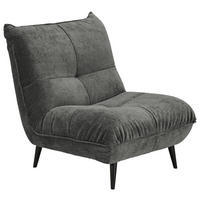 SESSEL in Mikrofaser Anthrazit  - Anthrazit/Schwarz, Konventionell, Textil/Metall (89/100/101cm) - MID.YOU