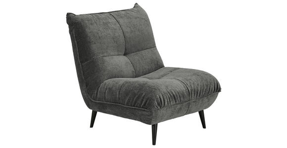 SESSEL in Mikrofaser Anthrazit - Anthrazit/Schwarz, KONVENTIONELL, Textil/Metall (89/100/101cm) - Hom`in