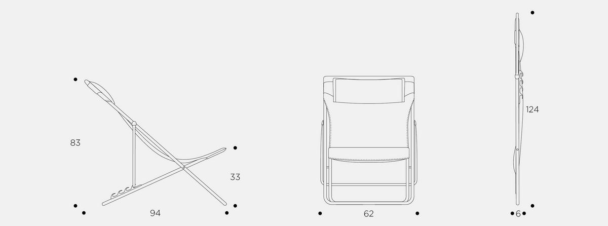 STRANDSTUHL Stahl Dunkelgrau  - Dunkelgrau, Basics, Kunststoff/Textil (62/91/76cm) - Lafuma Mobilier