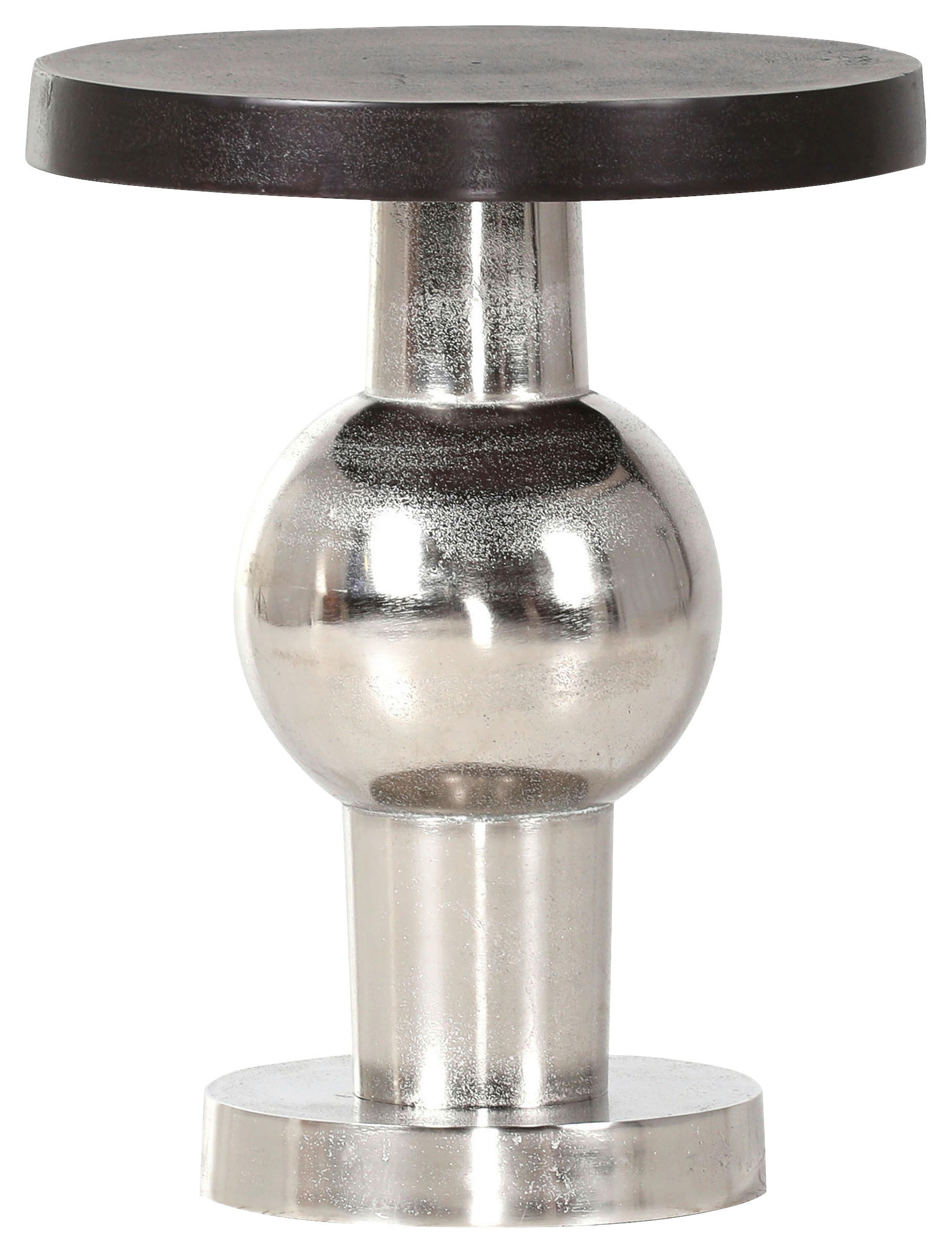 BEISTELLTISCH in Metall 36/36/45 cm  - Schwarz/Alufarben, Design, Metall (36/36/45cm)
