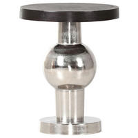 BEISTELLTISCH 36/36/45 cm Schwarz, Alufarben rund  - Schwarz/Alufarben, Design, Metall (36/36/45cm)