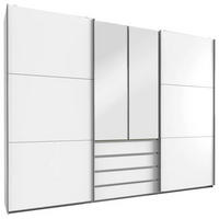 SCHWEBETÜRENSCHRANK in Weiss, Silberfarben  - Chromfarben/Weiss, Modern, Holzwerkstoff/Metall (300/236/65cm) - MID.YOU
