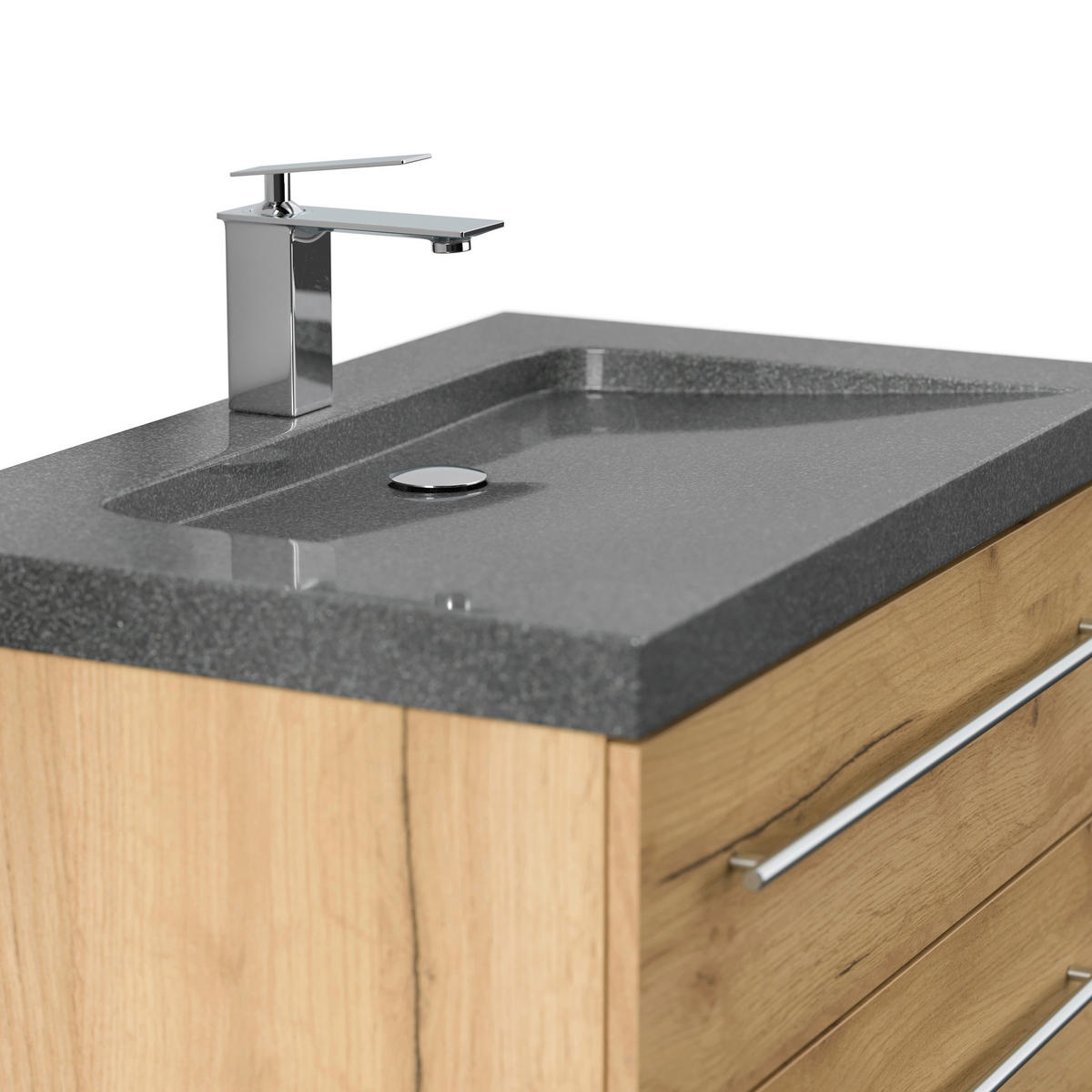 WASCHTISCHKOMBI 75 cm  - Eichefarben, Basics, Holzwerkstoff/Stein (75cm) - MID.YOU