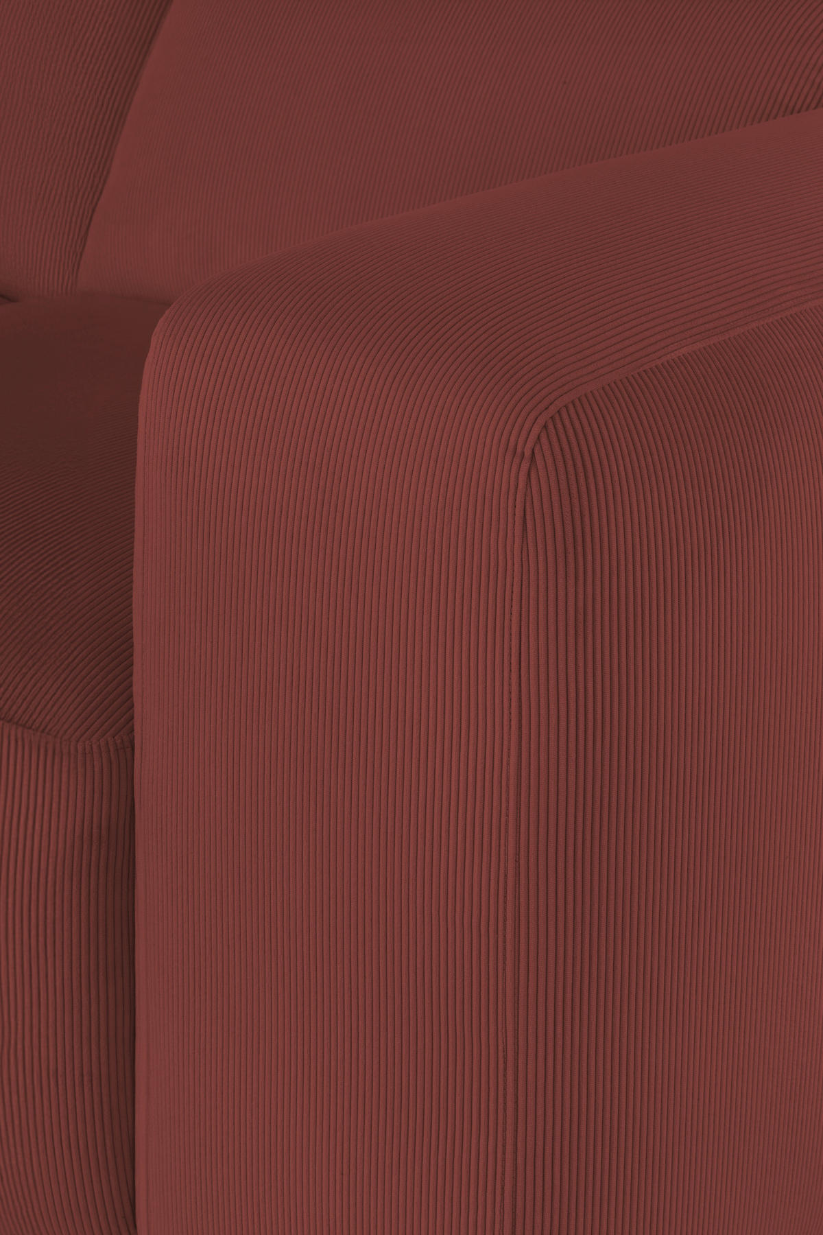 ECKSOFA HANNAH Rot Cord  - Rot/Schwarz, Design, Kunststoff/Textil (200/304cm) - MID.YOU
