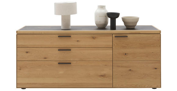 KOMMODE in 181,9/74,5/45,2 cm - Wildeiche/Schwarz, Design, Holz/Metall (181,9/74,5/45,2cm) - Valnatura