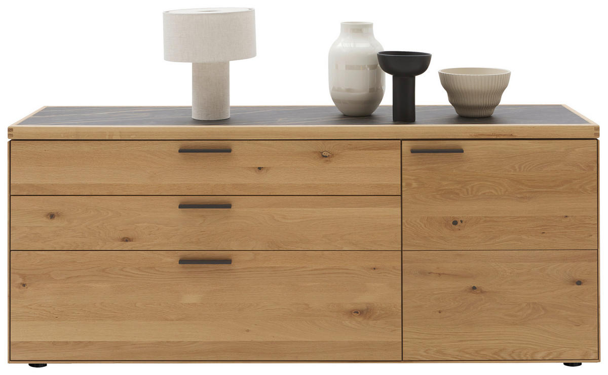 KOMMODE 181,9/74,5/45,2 cm  in Wildeiche  - Wildeiche/Schwarz, Design, Holz/Metall (181,9/74,5/45,2cm) - Valnatura