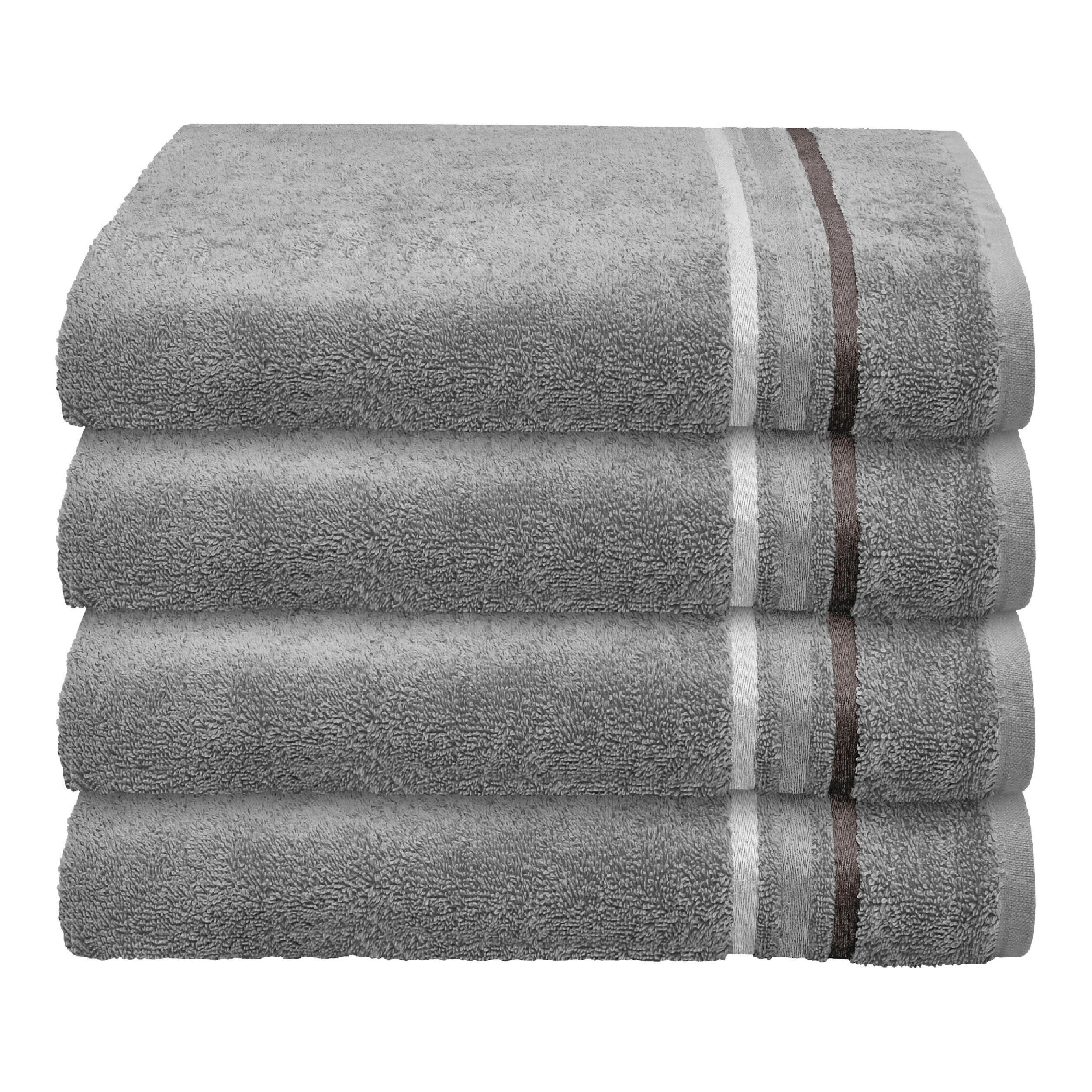 HANDTUCHSET Dunkelgrau 4-teilig  - Dunkelgrau, Basics, Textil (50/100cm)