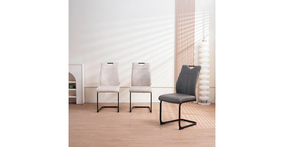 SCHWINGSTUHL  mit Griff Mikrofaser  - Schwarz/Grau, Design, Textil/Metall (43/97/57cm) - Xora