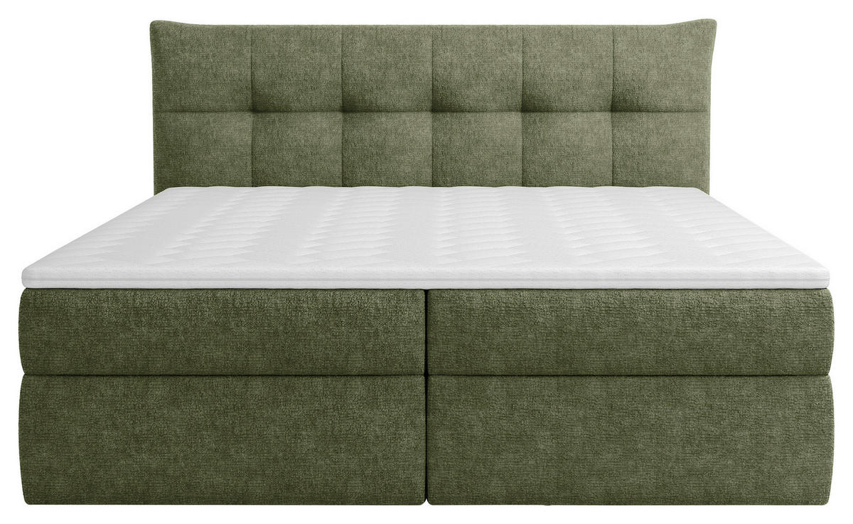 BOXBETT 140/200 cm  in Olivgrün  - Schwarz/Olivgrün, Modern, Holz/Holzwerkstoff (140/200cm) - Boxxx