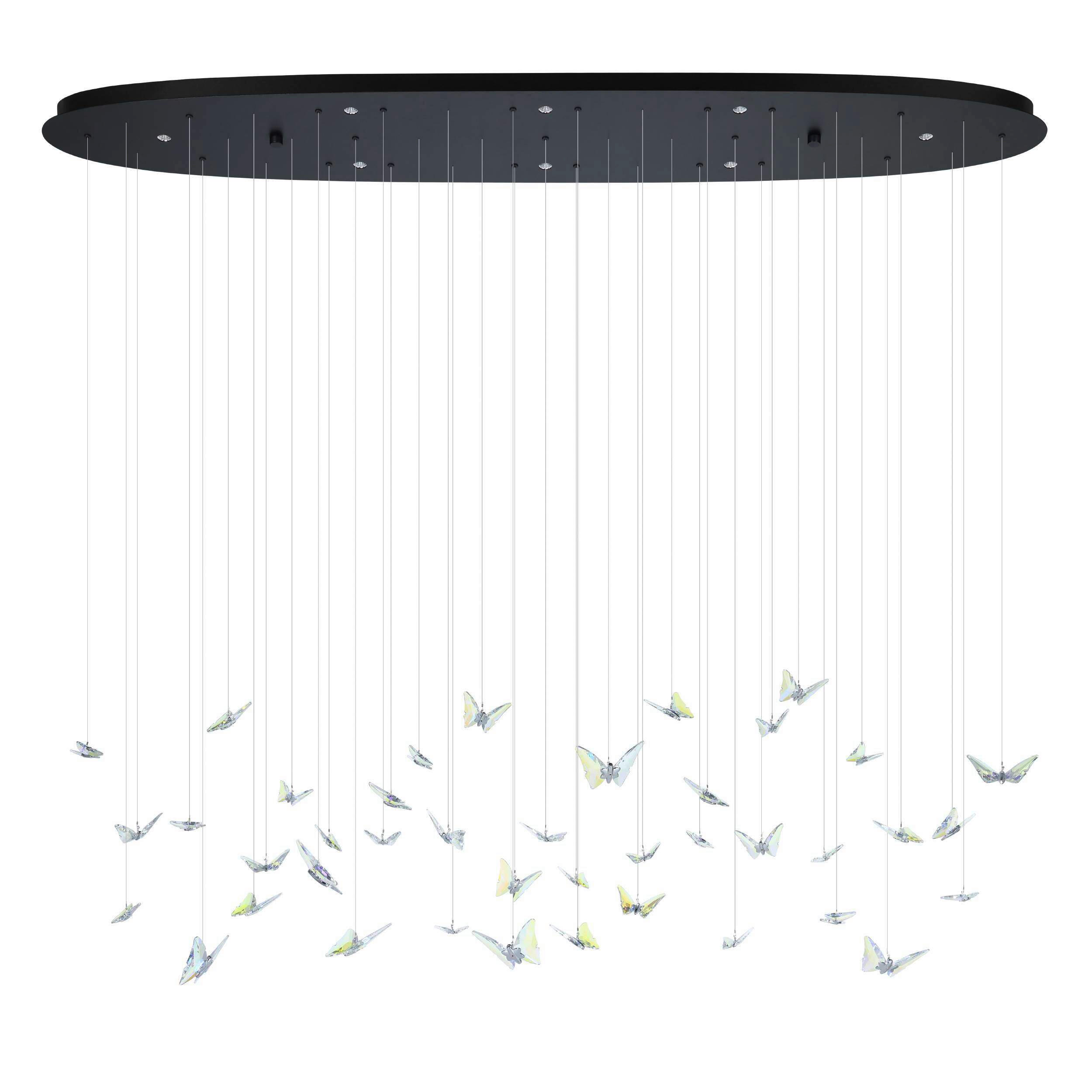 Eglo Led-Hängeleuchte Klar, Schwarz 26x154x148 cm