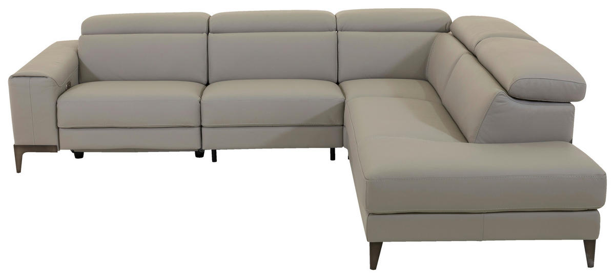 SEDEŽNA GARNITURA, pravo usnje bež  - barve titana/bež, Moderno, les/usnje (294/78/227cm) - Calia Italia