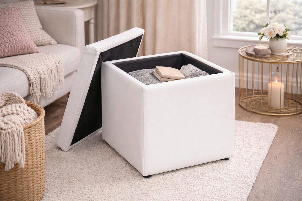 SITZBOX Uni  - Weiß, Design, Kunststoff (41/41/40cm) - MID.YOU