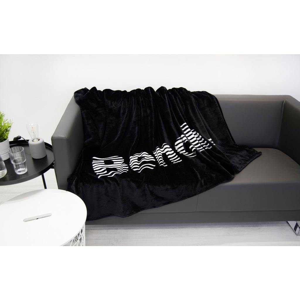 Thumbnail - Bench Wohndecke, Schwarz, Weiß, Textil, Schriftzug, 150x200 cm, Oeko-Tex® Made IN Green, Wohntextilien, Decken, Kuscheld...