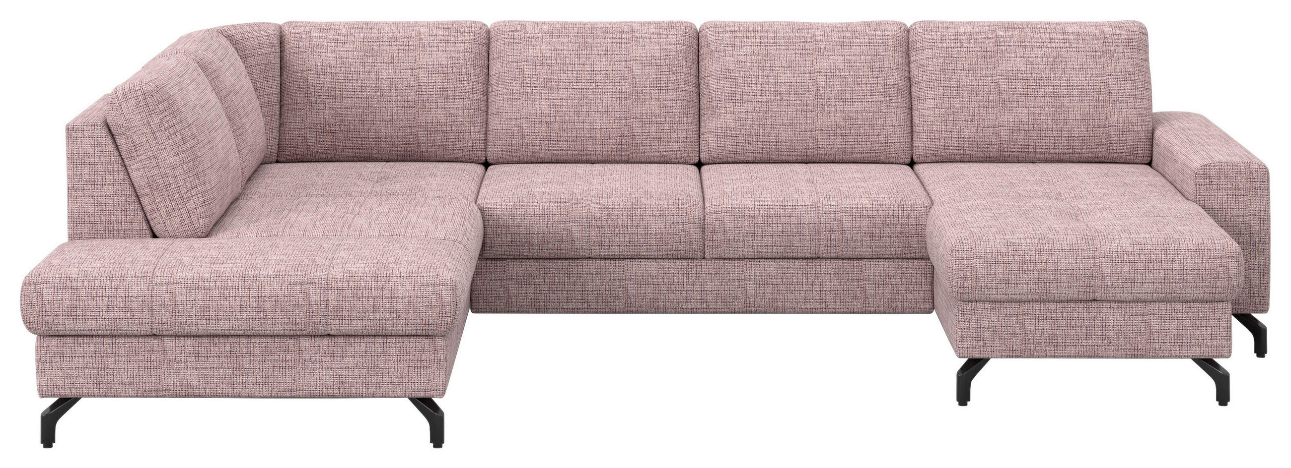 SAROKGARNITÚRA textil fáradt rózsaszín  - fáradt rózsaszín/fekete, textil/fém (221/337/172cm) - Welnova