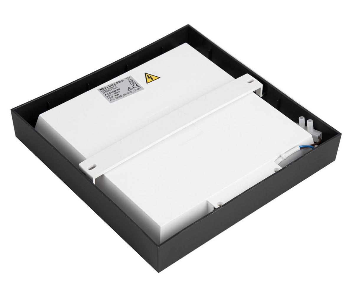 LED-DECKENLEUCHTE 30/30/3,6 cm   - Opal/Schwarz, Basics, Kunststoff/Metall (30/30/3,6cm) - Globo