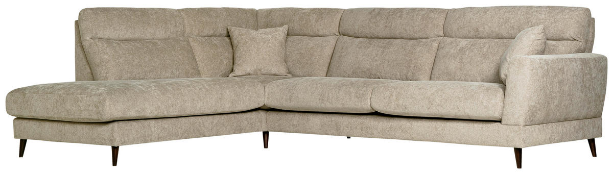 SOFFA i flatväv beige  - beige/mörkbrun, Klassisk, metall/trä (302/98/235/101cm) - Johann Jakob