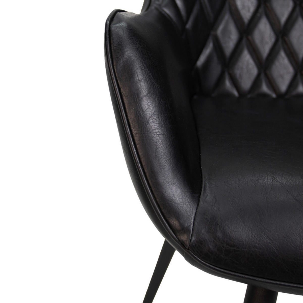 STUHL-SET 2 Stück  in Aluminium Lederlook  - Schwarz, KONVENTIONELL, Textil/Metall (62/83/60cm) - MID.YOU