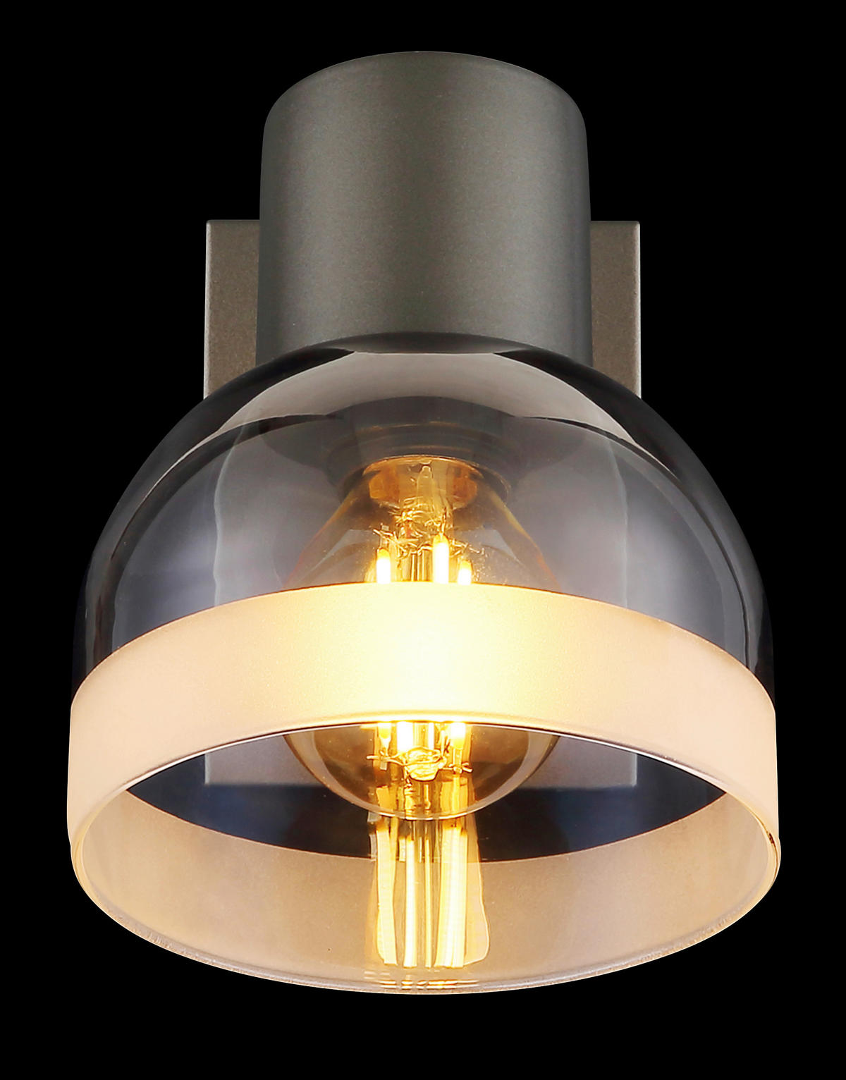 STRAHLER Kairo 10/14/12 cm  - Chromfarben/Schwarzchrom, Design, Glas/Metall (10/14/12cm) - Globo