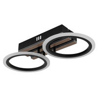 LED-DECKENLEUCHTE 44,5/21/8,5 cm   - Dunkelbraun/Schwarz, Natur, Holzwerkstoff/Kunststoff (44,5/21/8,5cm) - Globo