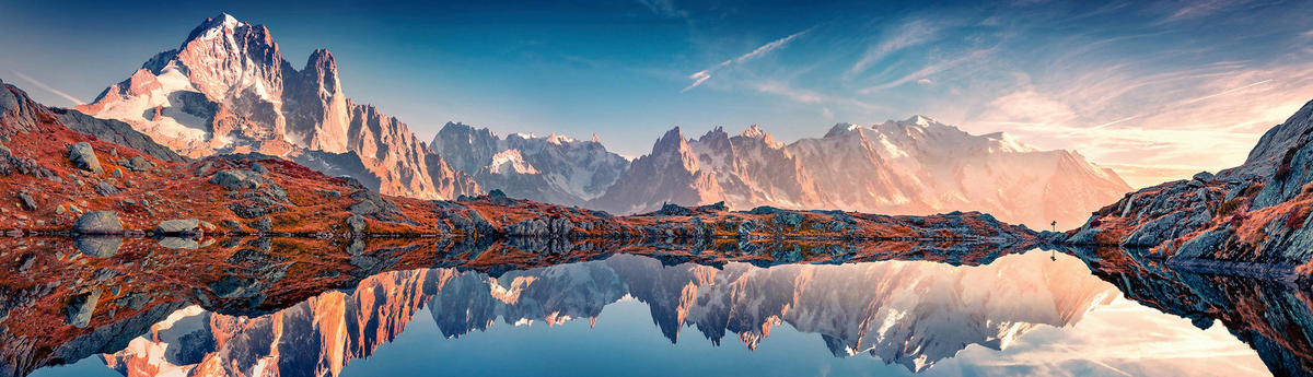 ACRYLGLASBILD Berge  - Multicolor, Natur, Kunststoff (50/180/1,70cm) - Euroart