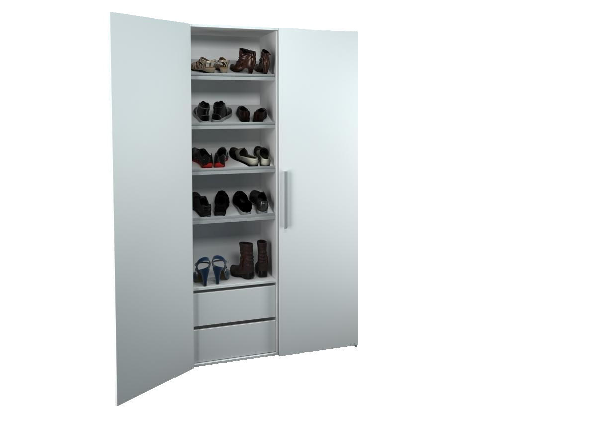ORMAR ZA OBUĆU  bijela      - bijela/boje aluminija, Design, drvni materijal/metal (100/190/37cm) - Boxxx