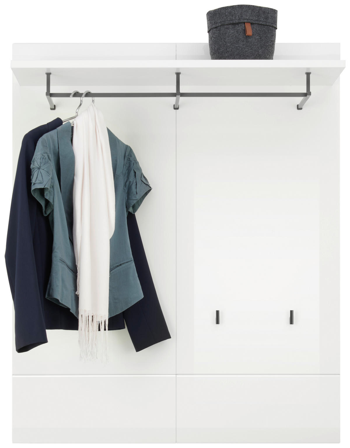 ELŐSZOBAPANEL 100/122/30 cm  - fehér/magasfényű fehér, Basics, faalapú anyag (100/122/30cm) - Hom`in