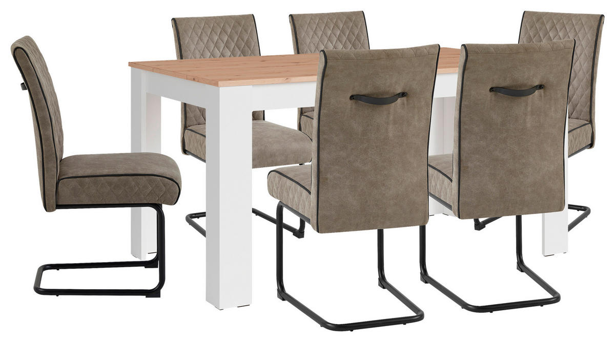 ESSTISCH rechteckig Weiß, Eiche Artisan  - Weiß/Eiche Artisan, MODERN, Holzwerkstoff (160/90/75cm) - MID.YOU