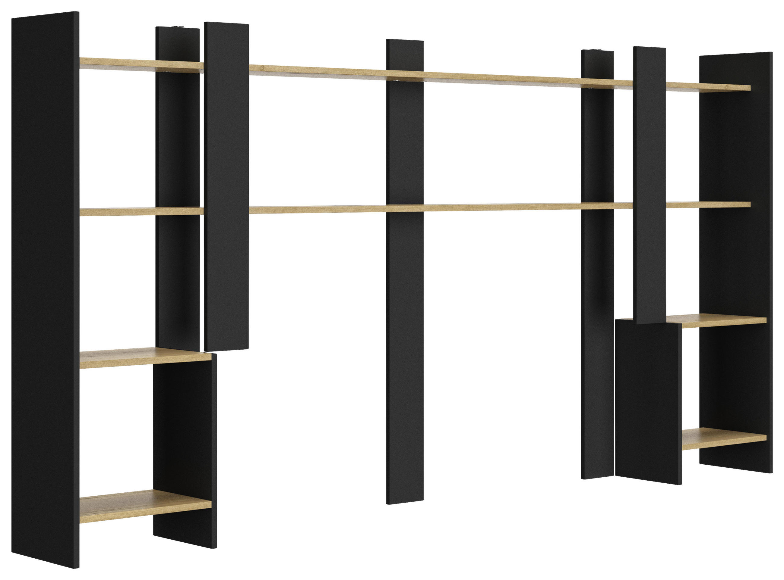 TV-ELEMENT - Eichefarben/Schwarz, MODERN, Holzwerkstoff (240/125/28cm) - MID.YOU
