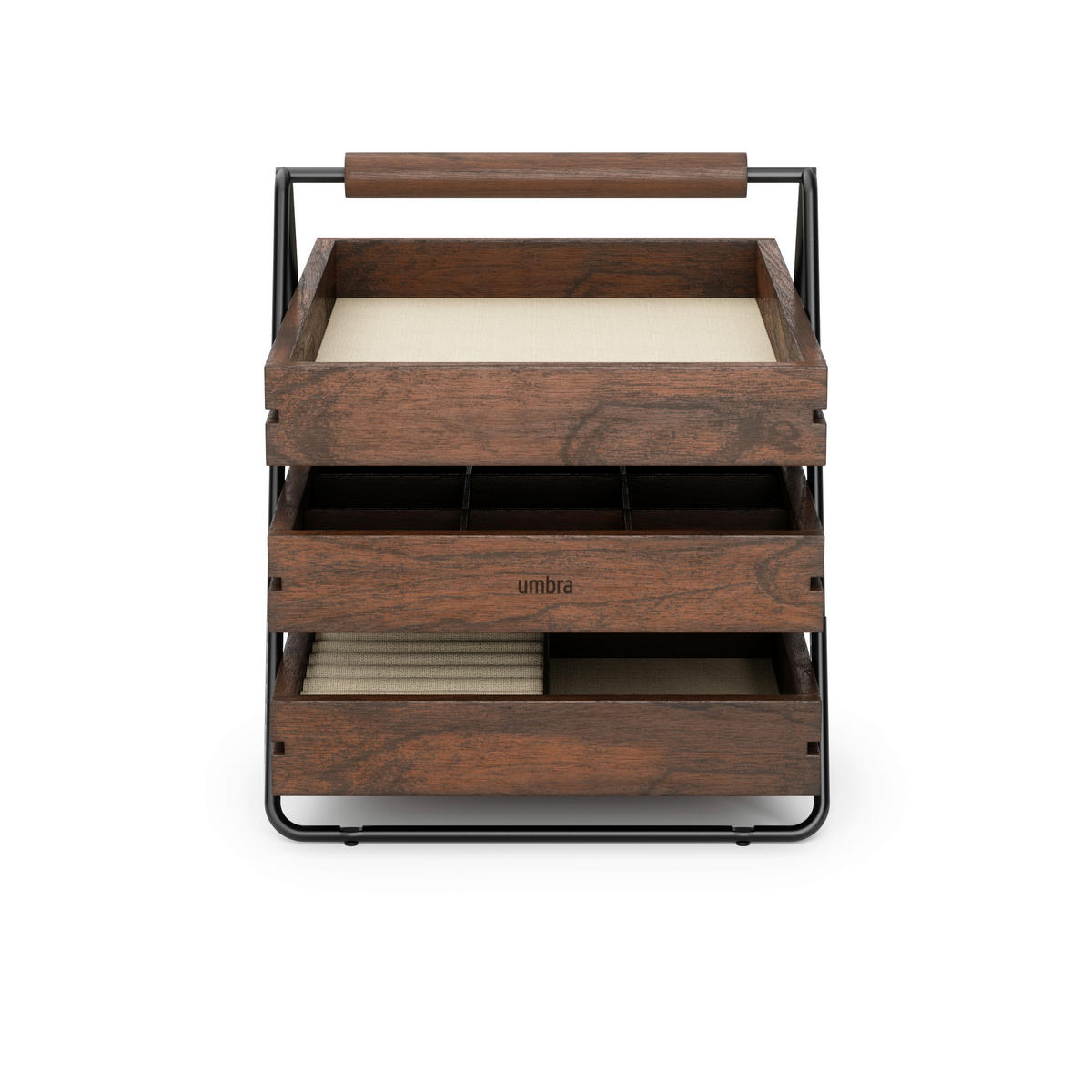 ORGANIZÉR NA ŠPERKY - černá/barvy vlašských ořechů, Basics (18/20/28cm) - Umbra