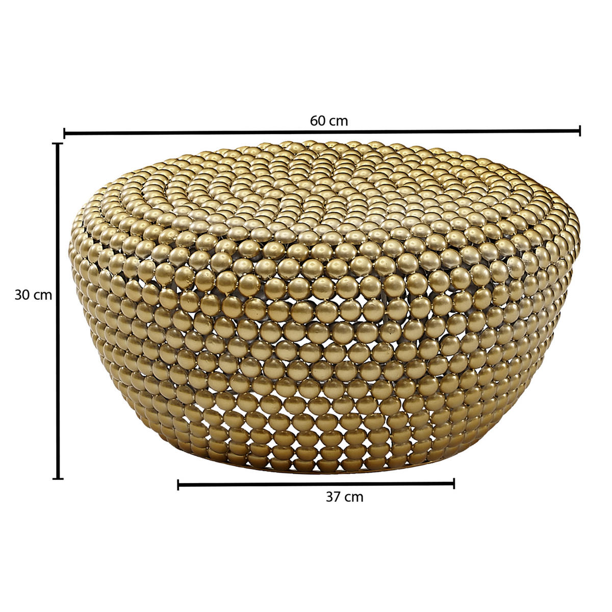 KONFERENČNÝ STOLÍK, zlatá, kov, 60/60/30 cm - zlatá, Modern, kov (60/60/30cm) - MID.YOU