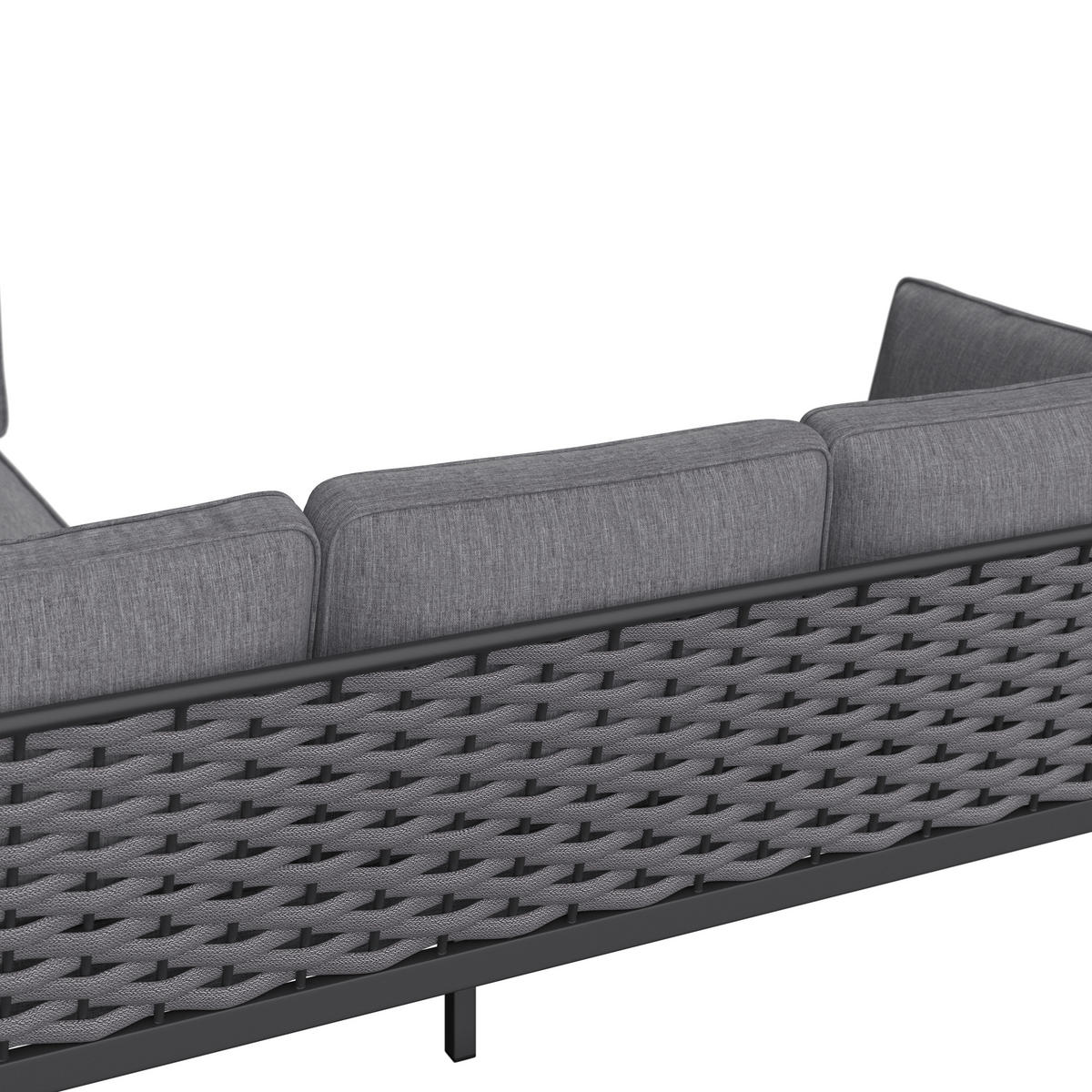 DINING-LOUNGESET Aluminium  - Dunkelgrau/Anthrazit, MODERN, Kunststoff/Textil - Ambia Garden
